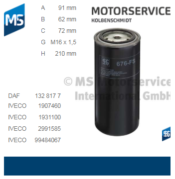 FUEL FILTER 676-FS FUEL FILTER 676-FS