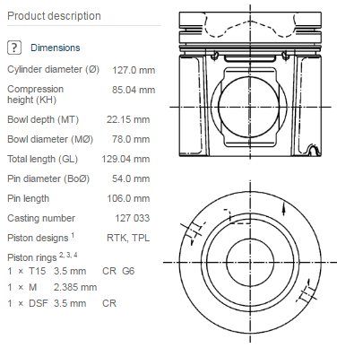 დგუში SCANIA დგუში SCANIA