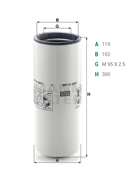 Oil filter spin-on, full flow and bypass Oil filter spin-on, full flow and bypass