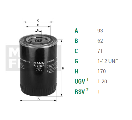 ზეთის ფილტრი W 950/1