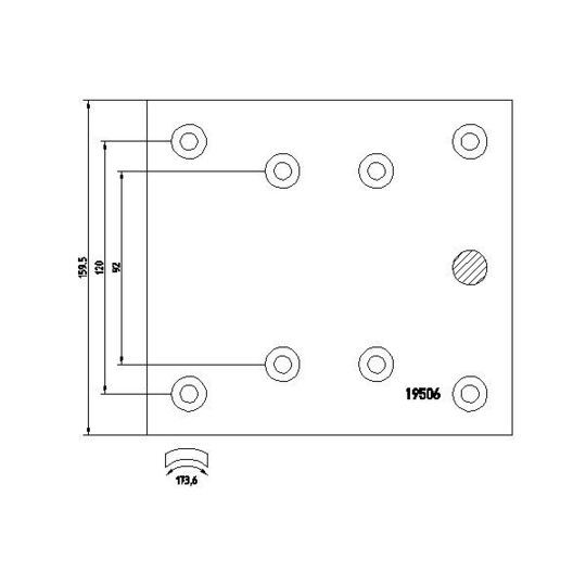 სამუხრუჭე საფენი  MB 160MM  19506163005