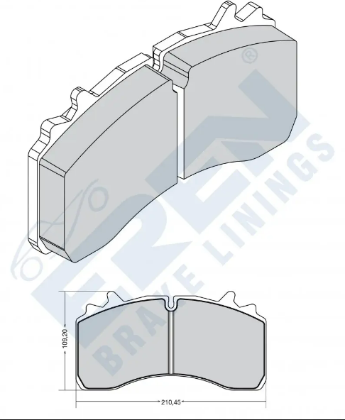 სამუხრუჭე ხუნდი  MAN LE 180 C;EREN D.565