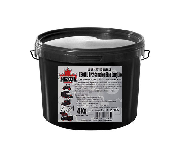 HEXOL UNSOARE LI EP 2 COMPLEX BLUE LONGLIFE 4 KG (UN39) (UN39) HEXOL UNSOARE LI EP 2 COMPLEX BLUE LONGLIFE 4 KG (UN39) (UN39)