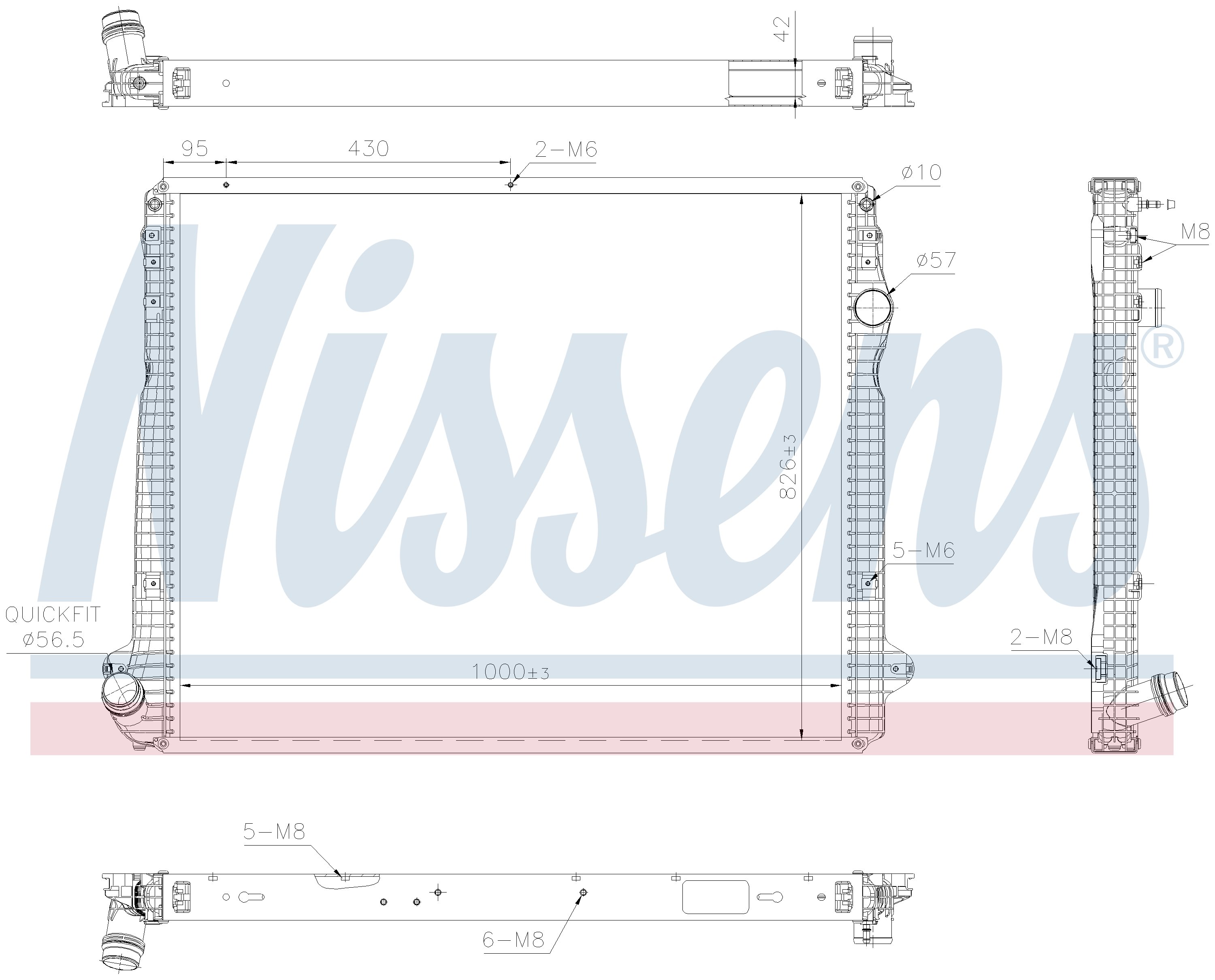 ძრავის სითხის გაგრილების რადიატორი SCANIA E6