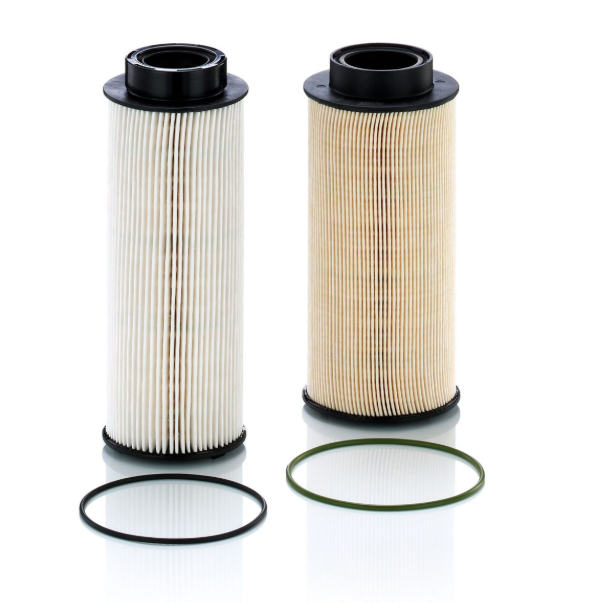 Metal-free fuel filter element