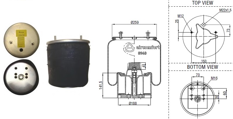 ჰაერის ბალიში (კომპლექტში) metal piston