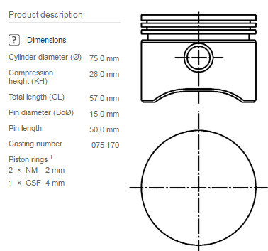 PISTON WESTINGHOUSE 75,00