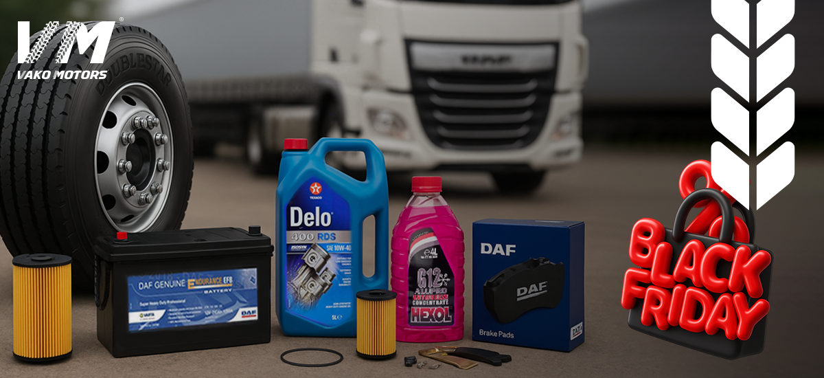 შავი პარასკევის შეთავაზება ვაკო მოტორსში - სატვირთოს ხუნდებზე, საბურავებზე, ზეთებზე, ფილტრებზე, აკუმულატორებსა და სხვა სათადარიგო ნაწილებზე